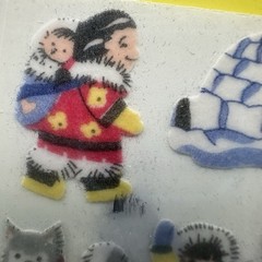 Vintage sandylion stickers Fuzzy Eskimo Extremely RARE SEALED 1 Sheet (3 Mods)