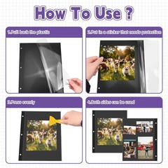 60 Sheets Self Adhesive Photo Album Refill Pages for 3 Ring Binder 11 x 9 Inch