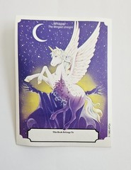 Vtg Whisper The Winged Unicorn Bookplate Sticker 1985 Wizard Curse Of The Dragon