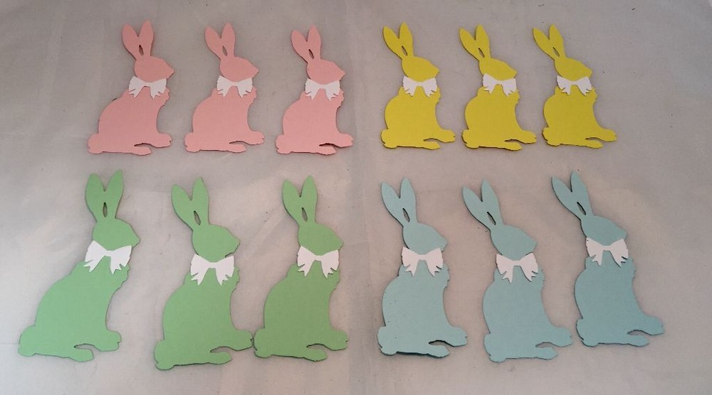Tim Holtz Die Cuts * Cottontail * 12 Pieces* Black, White, Pastel, Gray or Kraft