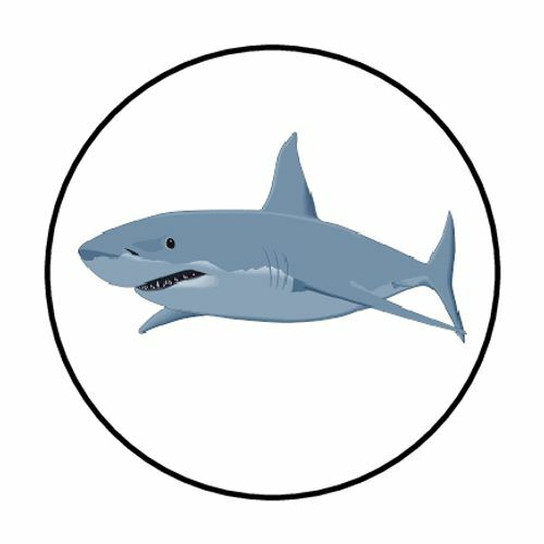 48 SHARK #2 ENVELOPE SEALS LABELS STICKERS 1.2″ ROUND