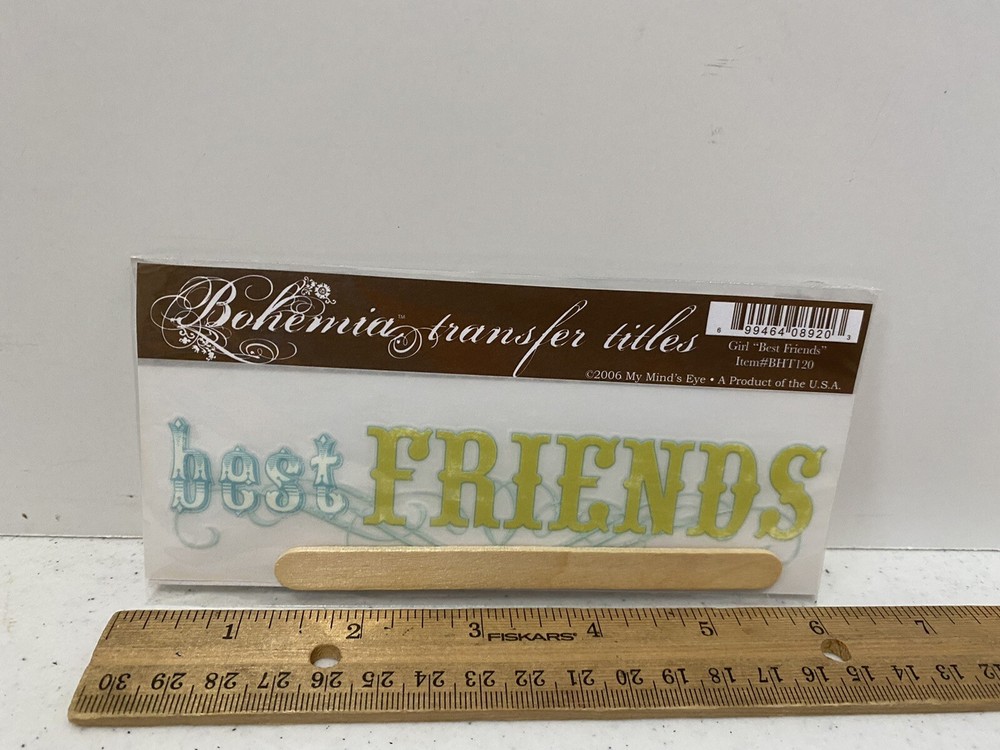 My Mind’s Eye Bohemia Rub On Transfer Titles Scrapbook Craft «Best Friends”