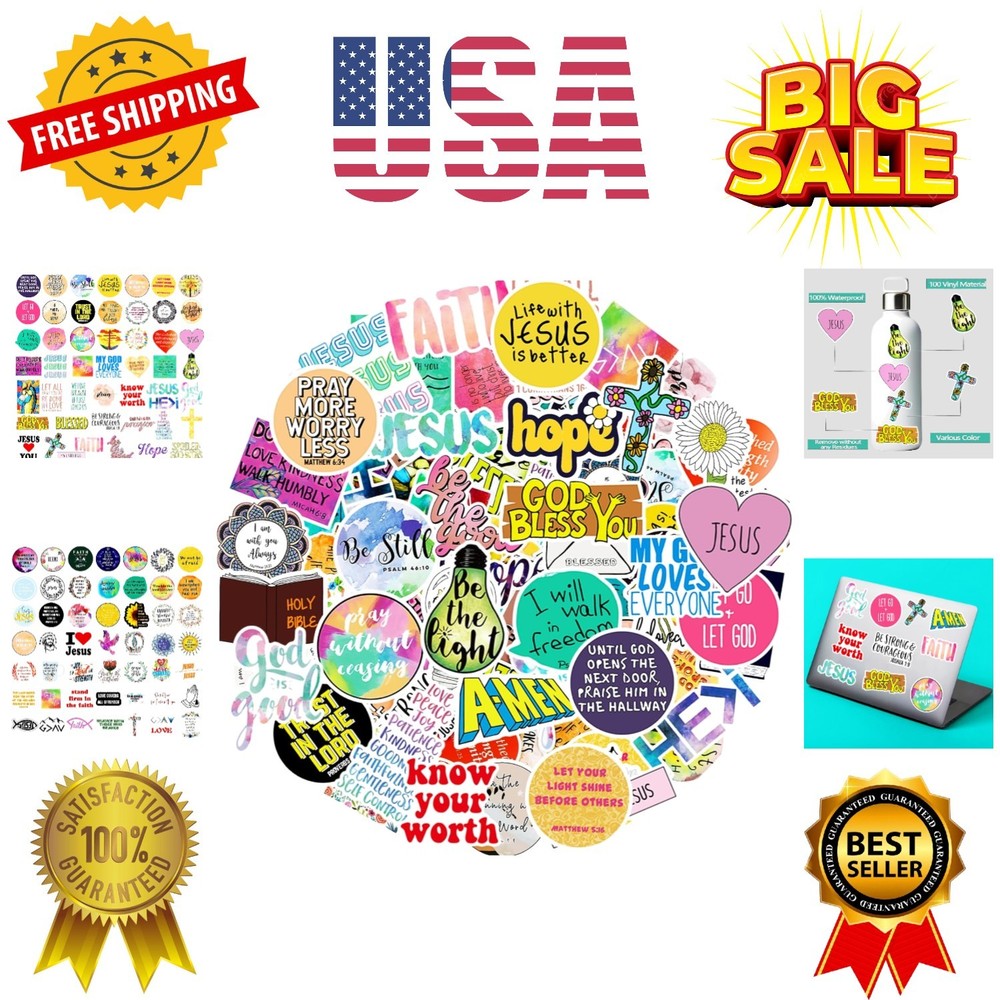 220Pcs Inspirational Christian Stickers Bulk, Vinly Waterproof Bible Verse Je…