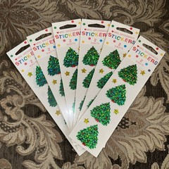 Vintage Mrs. Grossman’s Prismatic Christmas Tree Stickers Classic Star Lot Of 6