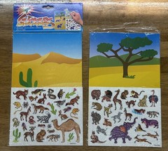 🐯 Huge Lot Of Zoo Safari Desert Animals Stickers Vintage Scrapbook Crafts Gifts