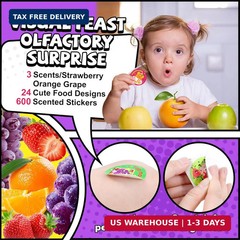 HORIECHALY 3 Rolls Scratch and Sniff Scented Stickers for Kids, 600 Pcs Motivati