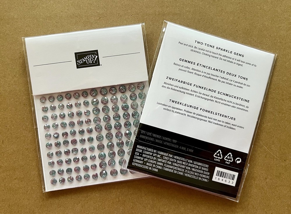Stampin’ Up! TWO-TONE SPARKLE GEMS Embellishments w/adhesive backing￼
