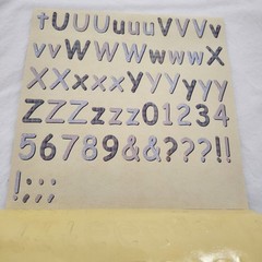 Lot 7 Sheets NON-ADHESIVE Alphabet Letters Numbers Pink Blue Pastel More Vintage
