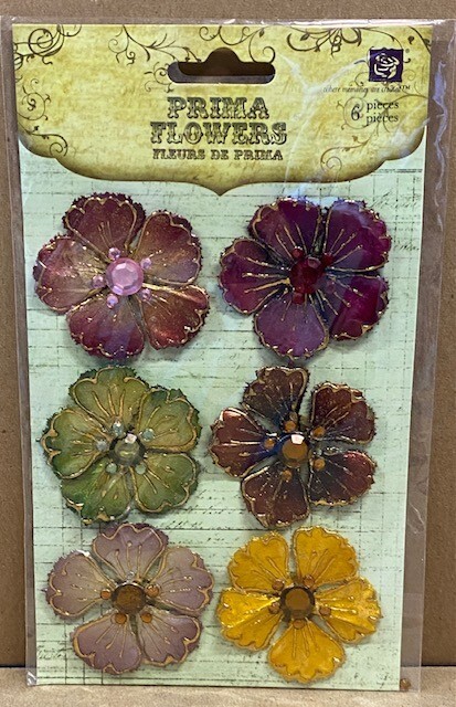 Prima Marketing Flowers, Cloissone Bronze, 6 Pieces, 1 3/4″ Wide