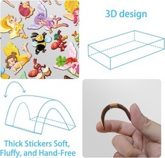 Reusable Puffy 3D Stickers – Dress Up Books with Princess, Mermaid, Fairy Themes