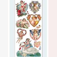 Violette Stickers – Love Angels – 2 Victorian Cherubs Sticker Sheets – Crafts