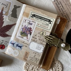 Vintage Postage Stamp Stickers for Scrapbook, 100 Pcs Deco Fake 100