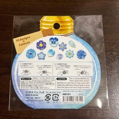 Cute Flower Flake Stickers Blue White Kawaii Japanese Floral Seal