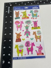 American Crafts Sticko Themed Stickers Sarcastic Llama 18 Pcs