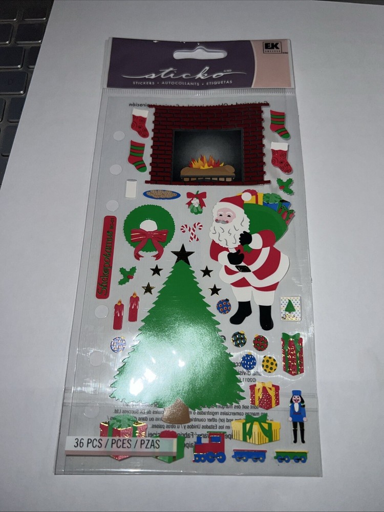 Sticko CHRISTMAS EVE Stickers – 36 pcs Scrapbooking Fireplace Tree Decorating