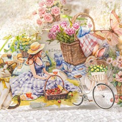 30Pcs Garden Girls Friut PET Stickers Journal Planner Scrapbooking Decals Craft