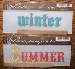 Lot Of 2 My Minds Eye BOHEMIA RUB ON TRANSFERS Seasons TITLE ~ Winter ~ Summer ~