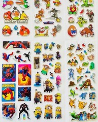 44+ Full STICKER Sheets Popular Character Themes SPIDERMAN Ninja Turtles SONIC +
