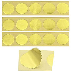 100Pcs Embossing Stickers Blank Metallic Gold Certificate Seals Embossed Foil…