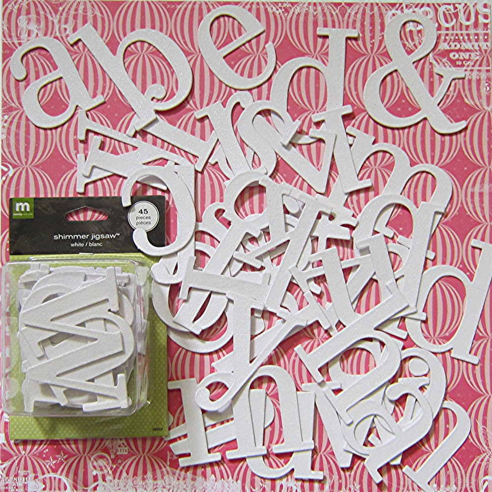 Making Memories Large Shimmer Jigsaw Chipboard (white) Save 50%