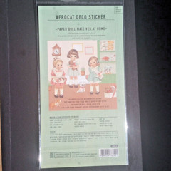 NEW! AFROCAT PAPER DOLL MATE DECO STICKER SET 008, STICKERS 1 sheet 3 mini dolls