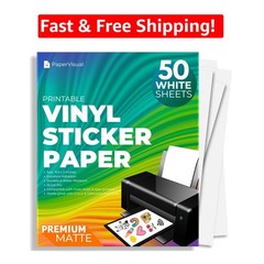 Customizable Waterproof Sticker Paper – 50 Matte Sheets for DIY Crafts 8.5×11