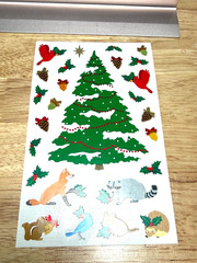 Vintage Mrs Grossman’s Large Christmas Tree Woodland Animals Sticker Sheet