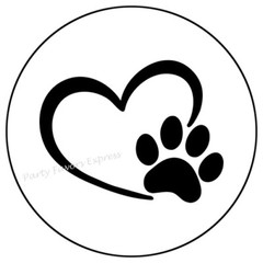 30 HEART PAW PRINT DOG CAT ENVELOPE SEALS LABELS PARTY FAVORS STICKERS 1.5″