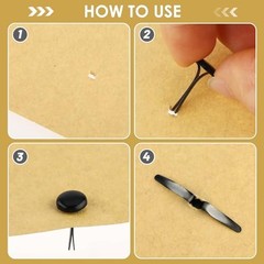 100PCS Black Paper Fasteners – Brass Round Fasteners – Mini Metal Brads