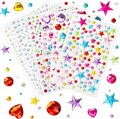 Small Rhinestone Gem Stickers for Crafts, Scrapbooking, DIY Decoration