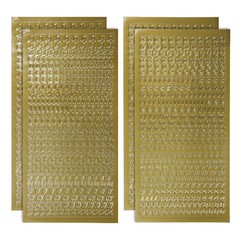 English Number Stickers Gold Uppercase Lowercase Alphabet Small 4 Sheets YS-045