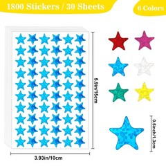 1620 Pcs Holographic Star Stickers 30 Sheets 6 Colors Foil Star Stickers for …