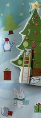 LIGHTED CHRISTMAS TREES SCENE Stickers (17pc)AGC•Penguin￼•Animal•Decorating•Star