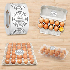 Louise Maelys 2Inch Eggs Stickers 500Pcs Farm Fresh Egg Stickers,Unwashed Eggs L