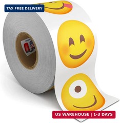 Emoticon Stickers for Kids – 1.5″ Circles – Smile Stickers for School and Home,