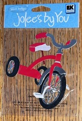 RARE JOLEES RED TRICYCLE 3 WHEEL BIKE BICYCLE TODDLER KIDS RIDE ON TOY STICKER