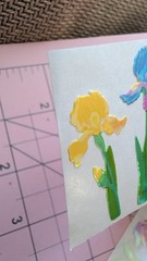 Vintage Sandylion Stickers Mother Of Pearl Iris Flowers 1 Module