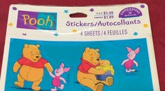Winnie The Pooh Hallmark Expressions Vintage Disney 4 Sheet Stickers Made in USA