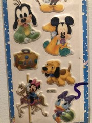 Disney Baby Mickey, Donald And Goofy Glitter Puffy Sticker Sheet Vintage