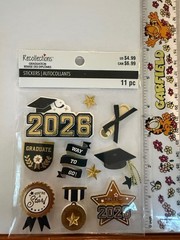 Bundle of Recollections Graduation Sticker Set – Gold, Black & White Accents