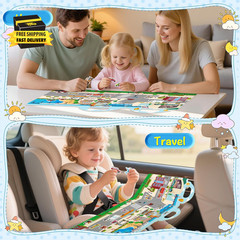 Reusable Sticker Book for Kids, Vehicles Style | Travel Stickers, Waterproof, To