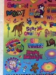 Vintage Lisa Frank Vintage Y2K Sticker Sheet Friends Holidays Alphabet S1273-01