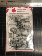 New Creative Expressions Rubber Stamp WOODWARE Ephemera Background