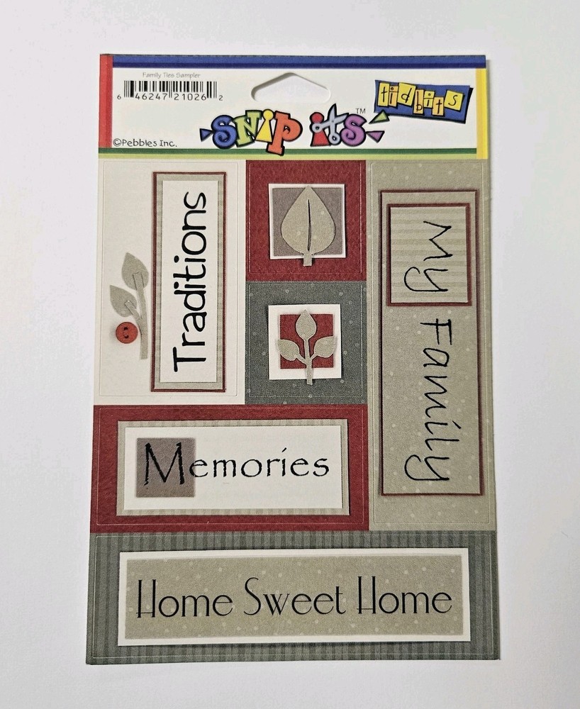 Pebbles Inc Family Time Sampler Cardstock Stickers Tidbits Words Quotes Titles