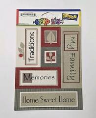 Pebbles Inc Family Time Sampler Cardstock Stickers Tidbits Words Quotes Titles