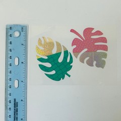 retro y2k Decal Stickers PLANT LEAF HOLOGRAPHIC GLITTER MONSTERA