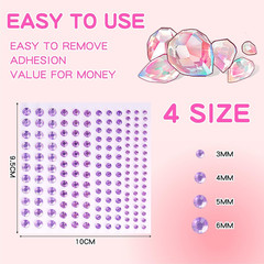 Rhinestone Stickers, 2475 PCS Self Adhesive Diamond Sticker in 4 Size 15