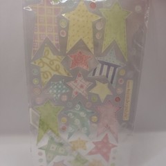 Sticko Velum Pastel Easter Star Pink Purple Yellow Stickers Scrapbook Journal