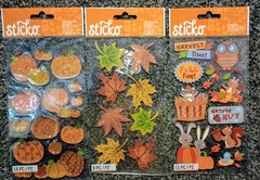 15 Pk Fall & Thanksgiving Themed Scrapbook Craft Sticker Bundle