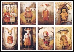 Stickers – Bear Cow Deer Fox Rabbit – Any Occasion CL146